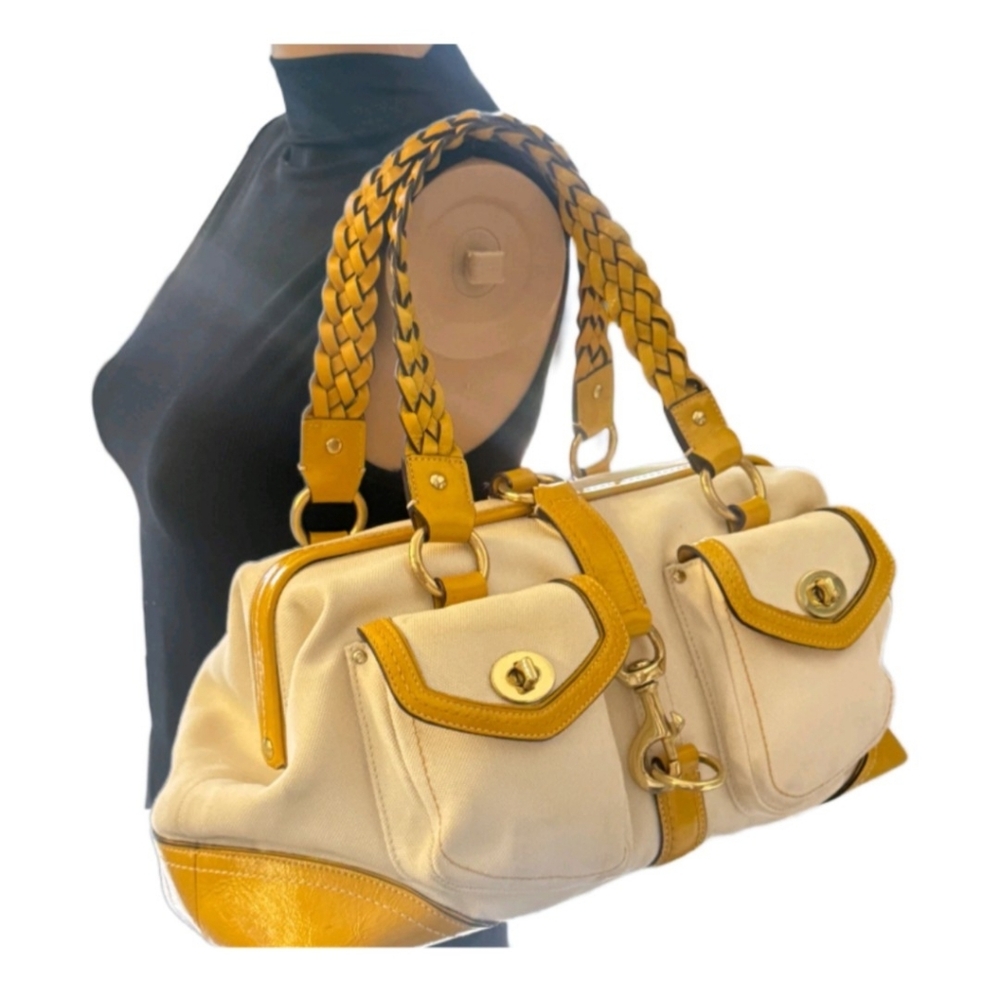 Coach Vintage Legacy Daphne Doctors Satchel Braid Frame Amber Yellow Limited Ed.